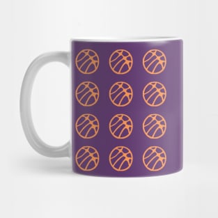 Basketball Ball Pattern Orange and Dark Purple Mug